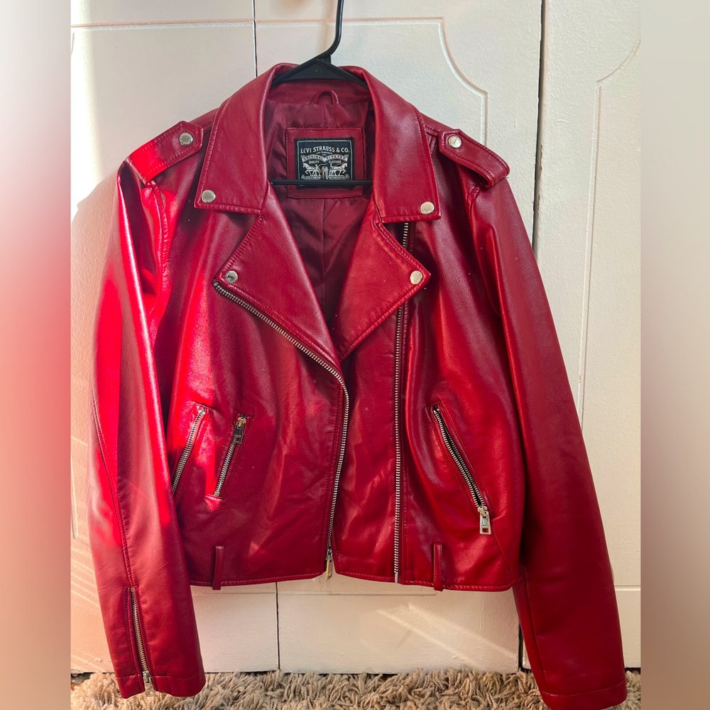 Levi’s faux leather Deep red jacket